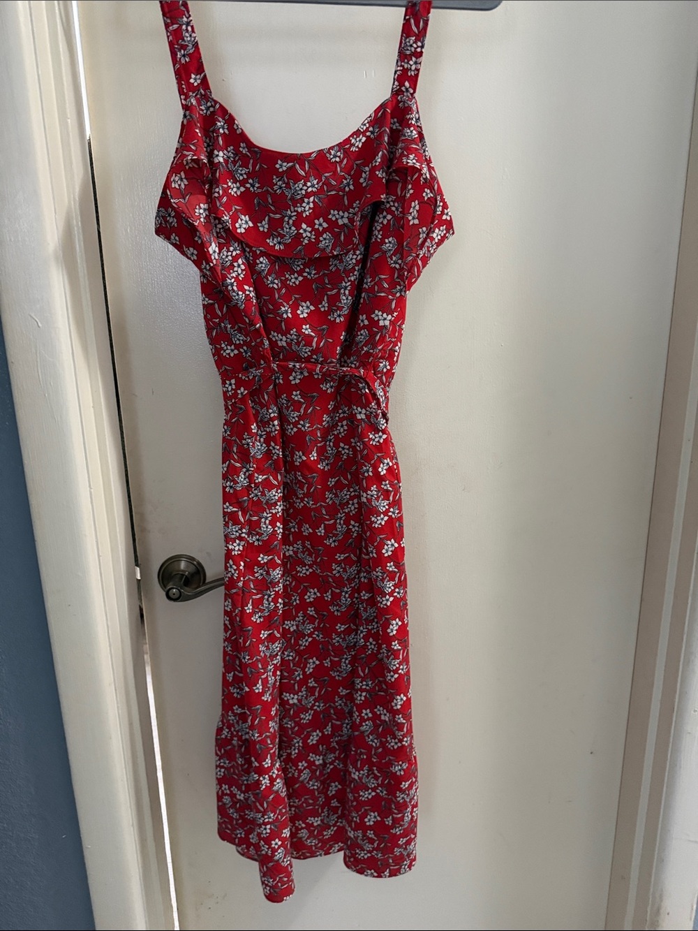 Banana Republic Factory Red Floral Midi Dress size 14